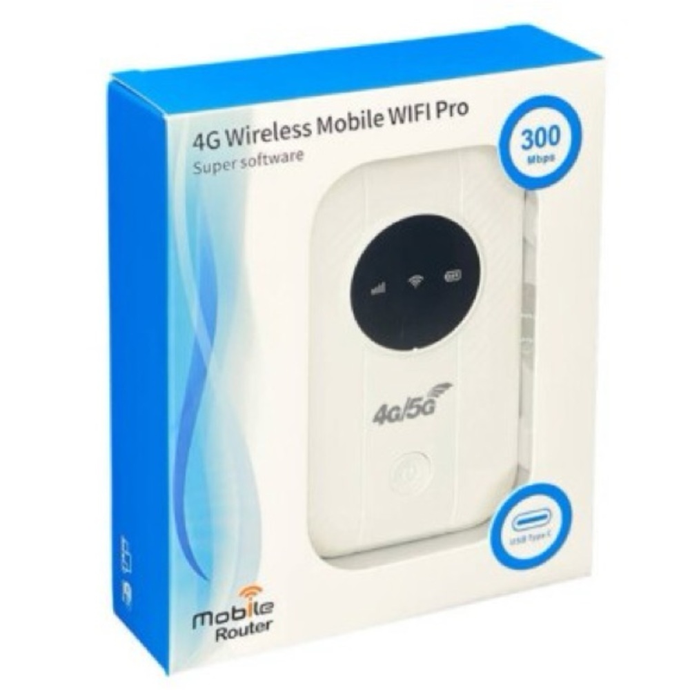 Portable 4G 5G WiFi Router, 300Mbps LTE CAT4 Mobile Hotspot with SIM Card Slot